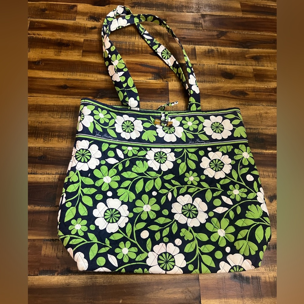 Vera Bradley, green and navy floral bag